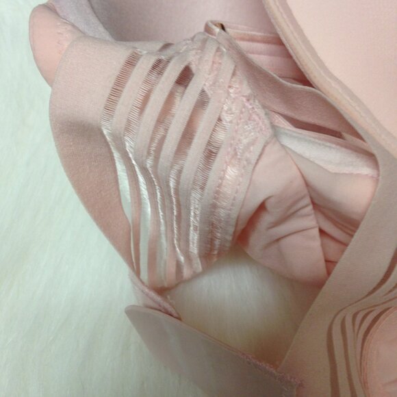 Le Mystere Second Skin Back Smoother Underwire Bra Pink Chiffon 32DDD/F NWT - Picture 6 of 10